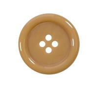 6 Pack Beige 25mm Round Plastic Buttons with 4 Holes - Ideal for Coats, Jackets, Cardigans (40L)