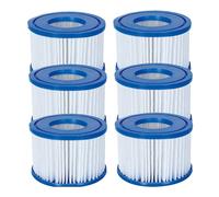 6 Pack Bestway 58323 Lay-Z-Spa Filter Cartridge, Size VI 10.6cm x 8cm