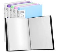 6 Pack Binder with Plastic Sleeves 40 Pocket Art Portfolio Presentation Book Binder 8.5 x 11 Inch Art Portfolio Folder with Clear Sheet Protector Portfolio Folder Binder Display 80 Pages (Multicolor)