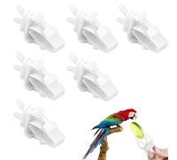 6 Pack Bird Cage Clips Bird Cage Food Holder Parrot Fruit Vegetable Clips White Cages Feeder Clip for Cockatoo Cockatiel Budgie Parakeet Macaw Conure