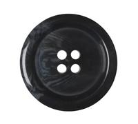 6 Pack Black 20mm Round Faux Horn Plastic Buttons with 4 Holes - Ideal for Coats, Jackets, Cardigans (32L)