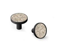 6 Pack Black Drawer Pulls & Wall Hooks, Unqine Handles for Cabinet Wardrobe, Gray-White Marbling with Gold Accents Design, Zinc Alloy Kitchen Bathroom Home Decor Hardware