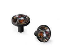 6 Pack Black Drawer Pulls & Wall Hooks, Unqine Handles for Cabinet Wardrobe, Spices Cinnamon Sticks Design, Zinc Alloy Kitchen Bathroom Home Decor Hardware