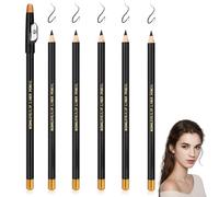 6 Pack Black Eyebrow Pencil Set with Sharpener, Waterproof Long Wear Brow Pencil for Natural Looking Brows, Easy Application for Daily Shaping and Eye Makeup