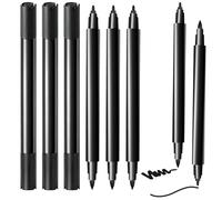6 Pack Black Fabric Marker, Permanent Fabric Paint Pen Dual Tip Fabric Markers Pens Textile T-Shirt Fabric Pen Washable No Fading Fabric Marker for Personalizing Shirts Bags Hats and Textiles