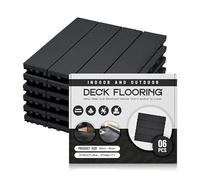 6 Pack Black Foam Panels - 30 x 30 cm Each Interlocking Decking Tiles | Garden Balcony Patio Click Lock-in Flooring Deck | Waterproof | Outdoor Drainage Deck Flooring
