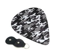 6 Pack Black Grey White Camouflage Guitar Picks - 0.46 0.71 0.93 mm Includes Cool Guitar Picks Thin Medium Heavy Thickness, Electric Guitar Picks for Acoustic Guitar Bass Ukulele