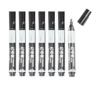 6-Pack Black Permanent Markers with Bullet Tip - Quick-Drying, Smudge-Resistant Ink for Precise Writing on Various Surfaces - for Home, Office, and School