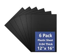 6 Pack Black Plastic Sheets 12×16×0.04In Flexible High Tensile Plastic Sheets, Plastic Sheet Hard Plastic Sheet Black Plastic Panel for DIY Materials Handicrafts Home Decoration