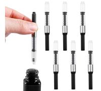 6 Pack Black Universal Fountain Pen Ink Converter, Push in Fountain Pen Ink Converter, Fill InkAbsorber Resistant and Deft Writing and Correction Supplies Pens and Refills