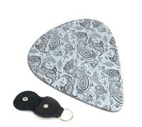 6 Pack Black White Paisley Guitar Picks - 0.46 0.71 0.93 mm Includes Cool Guitar Picks Thin Medium Heavy Thickness, Electric Guitar Picks for Acoustic Guitar Bass Ukulele
