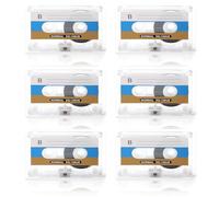 6 Pack Blank Cassette Tapes 60min, Dictating Blank Microcassette Tapes for Recording MC-60, Low Noise and High Output, Cassette Tape Albums for Car Stereo Systems Dictation Lectures Seminars Class