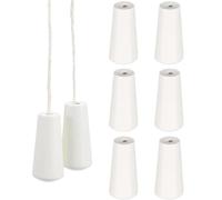 6 Pack Blind Small Pendants Drops Pull End,Blind Pull Cord Ends,Wood Cord Tassel Window Blind Pull End,Window Blind Wood Cord Knobs for Bathroom Blinds Light and Shades Decoration(White)