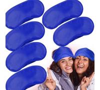 6 Pack Blindfold Eye Mask Cover Sleep Mask for Party Games Travel Sleep Team Build Party Supply with Adjustable Strap for Women Men Kids, Blue