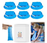 6 Pack Blue High Density Leakproof Odor Control Emesis Vomit Bags, 1000ml Disposable Emesis Vomit Bags, with Snap, Perfect for Morning Sickness,Kids,Pregnant Woman,Car Motion Sickness, Airsick