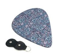 6 Pack Blue Inspired Floral Paisley Guitar Picks - 0.46 0.71 0.93 mm Includes Cool Guitar Picks Thin Medium Heavy Thickness, Electric Guitar Picks for Acoustic Guitar Bass Ukulele