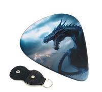6 Pack Blue Thunder storm Dragon Guitar Picks, Bass Electric Acoustic Guitar Ukulele Accessories, Heavy Guitar Picks Plectrums with Organizer Bag
