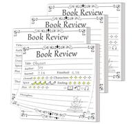 6 Pack Book Review Mini Sticky Notes Self-Stick Reading Log Notepads Back to School Reading Journals Note Pads Review Tracker Pads for Bookish Bookworm Gifts