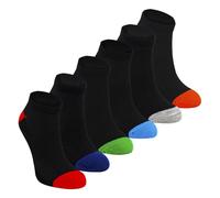 6 Pack Boys Bamboo Trainer Socks | Sock Snob | Kids Black Low Cut Heel & Toe Socks (7-10 Years, Black)