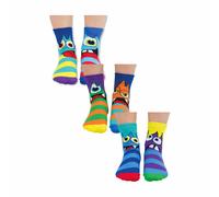 United Oddsocks Mini Mashers - 6 Colorful Mismatched Monster Socks for Kids Ages 4-6 - UK 9.5-12, EUR 27-30.5, US 9.5-13 - Fun, Match Novelty Sock Gift Box with 15 Combo Pairs for Little Adventurers