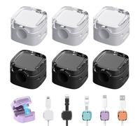 6 Pack Cable Clips with Self Adhesive, Adjustable Cable Tidy, Cord Cable Management Cable Organiser Magnetic Cable Holder Wire Holder Organiser for USB, HDMI, Wall, Car, Office, Home (Black & White)