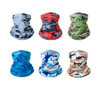 6 Pack Camouflage Neck Scarf Multifunctional Headwear Bandana Face Masks Snoods Breathable Sun Protection Neck Scarf Outdoor Bandana Scarf Face Tube Mask for Outdoor Sports, Cycling, Fishing