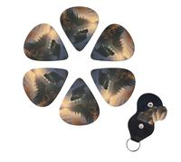 6 Pack canoe by the water Guitar Picks with Guitar Pick Holder, Personalized Celluloid Plectrums for Acoustic Guitar, Bass, Ukulele, Cool Bass Accessories Gifts for Men Women 0.46mm