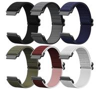 6-Pack Canvas for Amazfit Bip Max 50mm/Bip 6/Active Max/Bip5/Balance 2/Balance 3/Cheetah 2 Pro 48mm Smartwatch Band, Soft Breathable Quick Release Replacement Strap with Secure Closure Women men