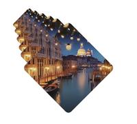 6 Pack Car Air Freshener beautiful venice at night Cute Car Hanging Air Freshener for Automotive Room Decor Gift