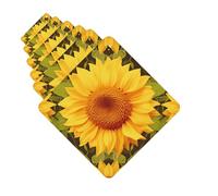 6 Pack Car Air Freshener Beautiful Yellow Sunflower Cute Car Hanging Air Freshener for Automotive Room Decor Gift