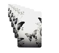 6 Pack Car Air Freshener Black Gray Butterflies Cute Car Hanging Air Freshener for Automotive Room Decor Gift