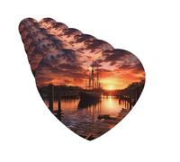 6 Pack Car Air Freshener Boat harbor in the sunset Cute Car Hanging Air Freshener for Automotive Room Decor Gift