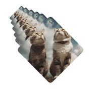 6 Pack Car Air Freshener Cat Standing Under Blue Sky Cute Car Hanging Air Freshener for Automotive Room Decor Gift
