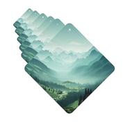 6 Pack Car Air Freshener Green Mountain Landscape Cute Car Hanging Air Freshener for Automotive Room Decor Gift