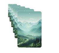 6 Pack Car Air Freshener Green Mountain Landscape Cute Car Hanging Air Freshener for Automotive Room Decor Gift