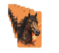 6 Pack Car Air Freshener Orange Background Horse Head Cute Car Hanging Air Freshener for Automotive Room Decor Gift