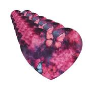6 Pack Car Air Freshener Tie-dye Fabric with Butterflies Cute Car Hanging Air Freshener for Automotive Room Decor Gift