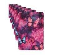 6 Pack Car Air Freshener Tie-dye Fabric with Butterflies Cute Car Hanging Air Freshener for Automotive Room Decor Gift