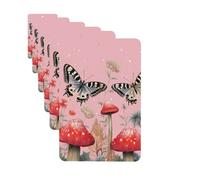 6 Pack Car Air Freshener Two Butterflies and Mushrooms Cute Car Hanging Air Freshener for Automotive Room Decor Gift