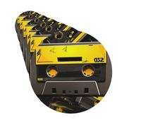 6 Pack Car Air Freshener Yellow and Black Cassette Tape Cute Car Hanging Air Freshener for Automotive Room Decor Gift