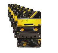 6 Pack Car Air Freshener Yellow and Black Cassette Tape Cute Car Hanging Air Freshener for Automotive Room Decor Gift