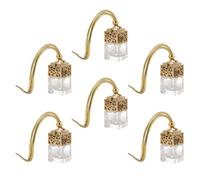 6 Pack Car Hanging Perfume Bottle Diffuser with Wooden Lid | Glass Refillable Container, 8ml Capacity, Slow Release Aroma, Rearview Mirror Hanging, Six Piece Set