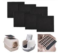 6-Pack Carbon Filter for Cat Litter Box,Cat Litter Box Charcoal Filters Replacement,Activated Charcoal Carbon Air Purifier for Hooded Cat Litter Boxes- Odor Control & Air Purification - 10.5x11.5cm