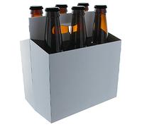 6 Pack Cardboard Beer Bottle Carrier For 12 Ounce Bottles White (10 Count)