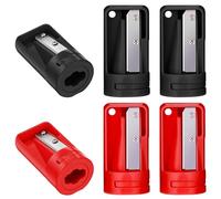 6-Pack Carpenter Pencil Sharpener, Manual Portable Woodworking Tool Stainless Steel Narrow Sharpening Tool Woodworker Pencils Sharpeners Cutter Shaver for Contractors, Students, Office & Home Use