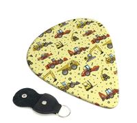 6 Pack Cartoon Car Yellow Guitar Picks, Bass Electric Acoustic Guitar Ukulele Accessories, Heavy Guitar Picks Plectrums with Organizer Bag