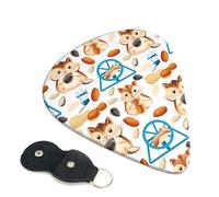 6 Pack Cartoon Cute Hamster Nut Peanut Guitar Picks, Bass Electric Acoustic Guitar Ukulele Accessories, Medium Guitar Picks Plectrums with Organizer Bag
