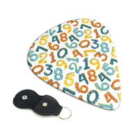 6 Pack cartoon Math number Print Guitar Picks - 0.46 0.71 0.93 mm Includes Cool Guitar Picks Thin Medium Heavy Thickness, Electric Guitar Picks for Acoustic Guitar Bass Ukulele