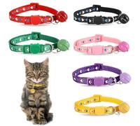 6 Pack Cat Collar, Kitten Collar with Bell Love Pattern Reflective Cat Collars Quick Release Kitten Collars Adjustable 19-32cm for all Kitten