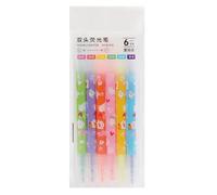 6 Pack Cat Highlighters, Cute Dual Tip Fluorescent Markers with Assorted Colors, Cartoon Cat Paw Design, Perfect for Girls, Boys, Women, Back to School & Office Supplies